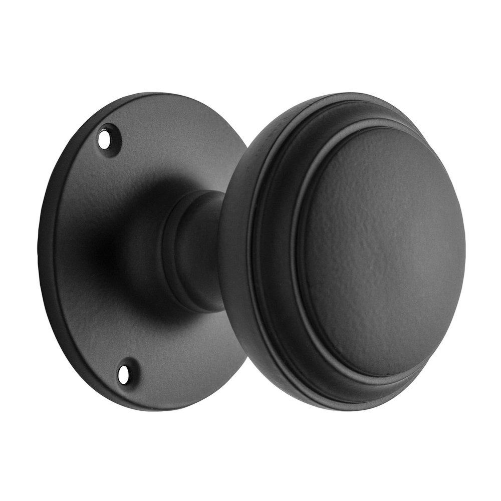 De Oude Deurklink Vaste voordeurknop 55mm in mat zwart De Oude Deurklink Vaste voordeurknop 55mm in mat zwart