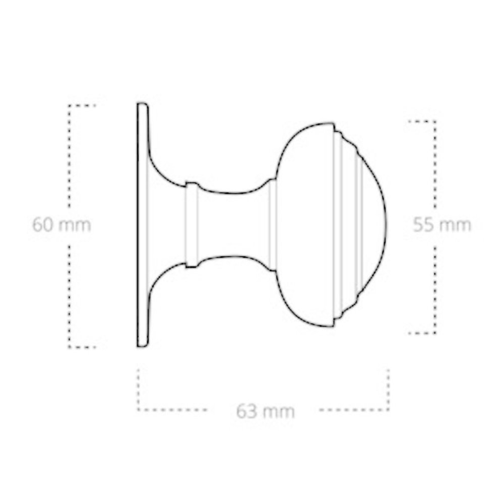 De Oude Deurklink Vaste voordeurknop 55mm in mat zwart De Oude Deurklink Vaste voordeurknop 55mm in mat zwart