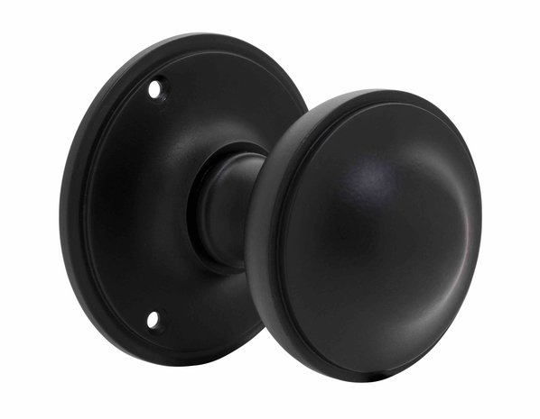 De Oude Deurklink Voordeurknop 80mm - Rond zwart | De Oude Deurklink jaren 30 voordeurbeslag