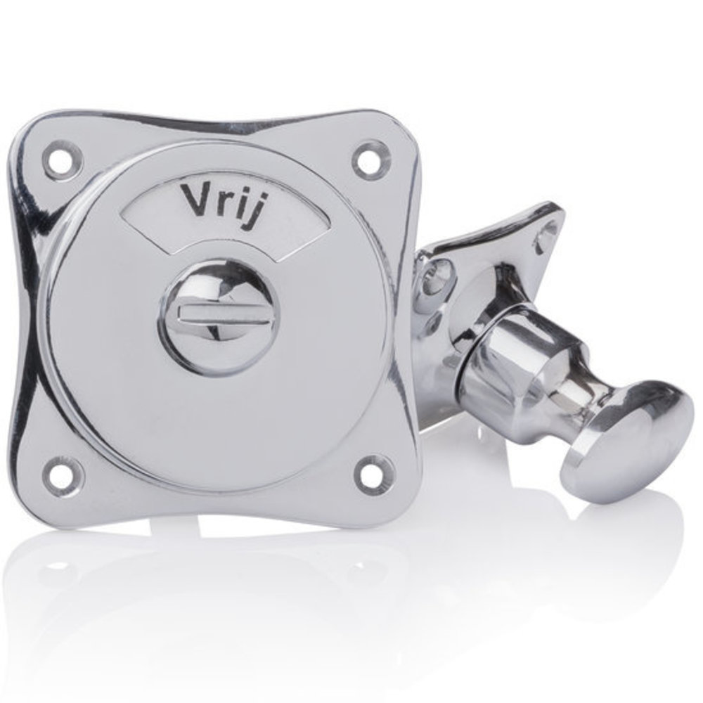 De Oude Deurklink WC Slot - Draaiknop vrij/bezet glanzend nikkel | De Oude Deurklink jaren 30 toiletsluiting