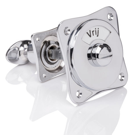 De Oude Deurklink WC Slot Draaiknop met vrij/bezet plaat glanzend nikkel De Oude Deurklink WC Slot Draaiknop met vrij/bezet plaat glanzend nikkel