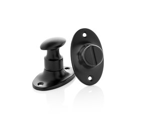 De Oude Deurklink WC Slot draaiknop ovaal rozet zwart De Oude Deurklink WC Slot draaiknop ovaal rozet zwart