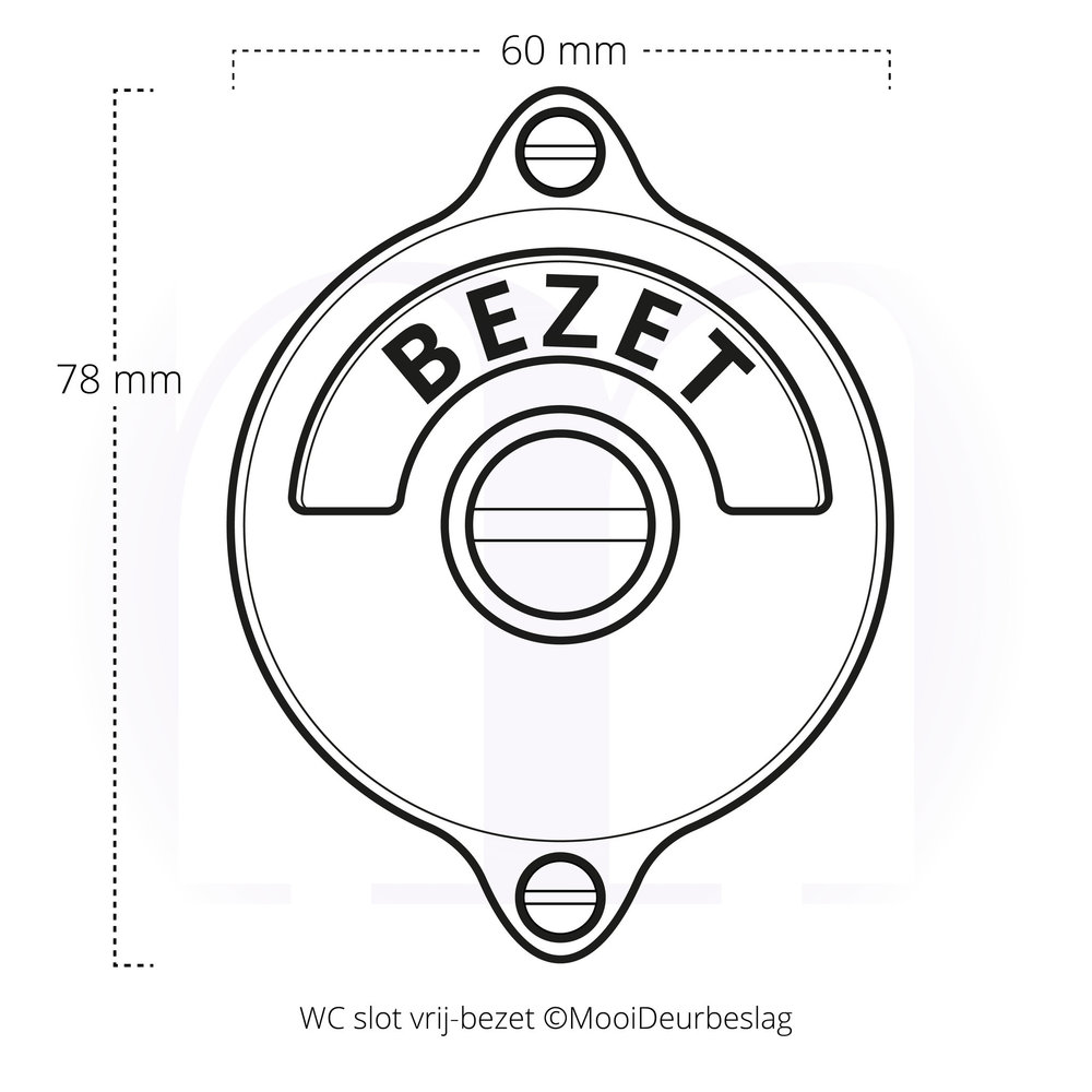 De Oude Deurklink Mat nikkel WC sluiting met vrij-bezet plaat