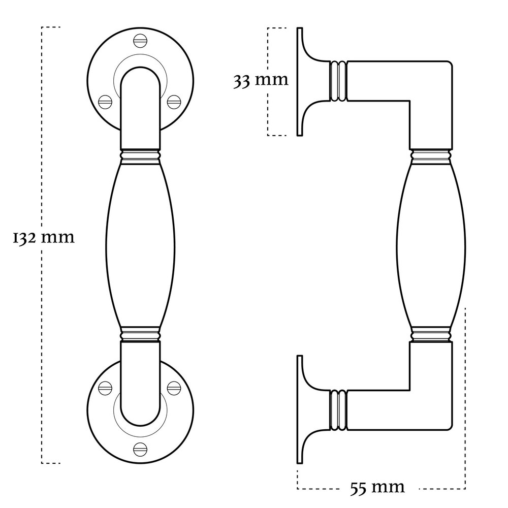 De Oude Deurklink Handgreep klein op ronde rozetten in mat zwart De Oude Deurklink Handgreep klein op ronde rozetten in mat zwart