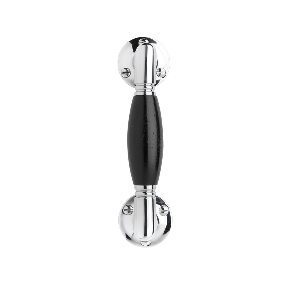 De Oude Deurklink - Handgreep klein op ronde rozetten in glanzend nikkel