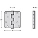 Intersteel Kogellagerscharnier geborsteld RVS afgerond tot 70 kilo Intersteel Kogellagerscharnier geborsteld RVS afgerond tot 70 kilo