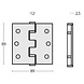 Intersteel Kogellagerscharnier rechte hoeken 89x89mm RVS geborsteld tot 70 kilo Intersteel Kogellagerscharnier rechte hoeken 89x89mm RVS geborsteld tot 70 kilo