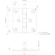 Intersteel Kogellagerscharnier ronde hoeken 76x76mm RVS zwart tot 50 kilo