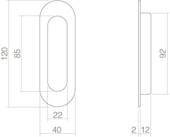 Intersteel Intersteel Schuifdeurkom ovaal mat zwart blind (120x40mm) | De Oude Deurklink Intersteel Intersteel Schuifdeurkom ovaal mat zwart blind (120x40mm) | De Oude Deurklink