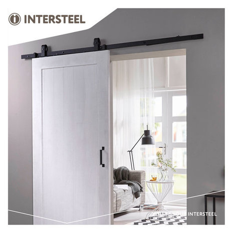Intersteel Intersteel Schuifdeursysteem Basic Top mat zwart - compleet railsysteem | De Oude Deurklink Intersteel Intersteel Schuifdeursysteem Basic Top mat zwart - compleet railsysteem | De Oude Deurklink