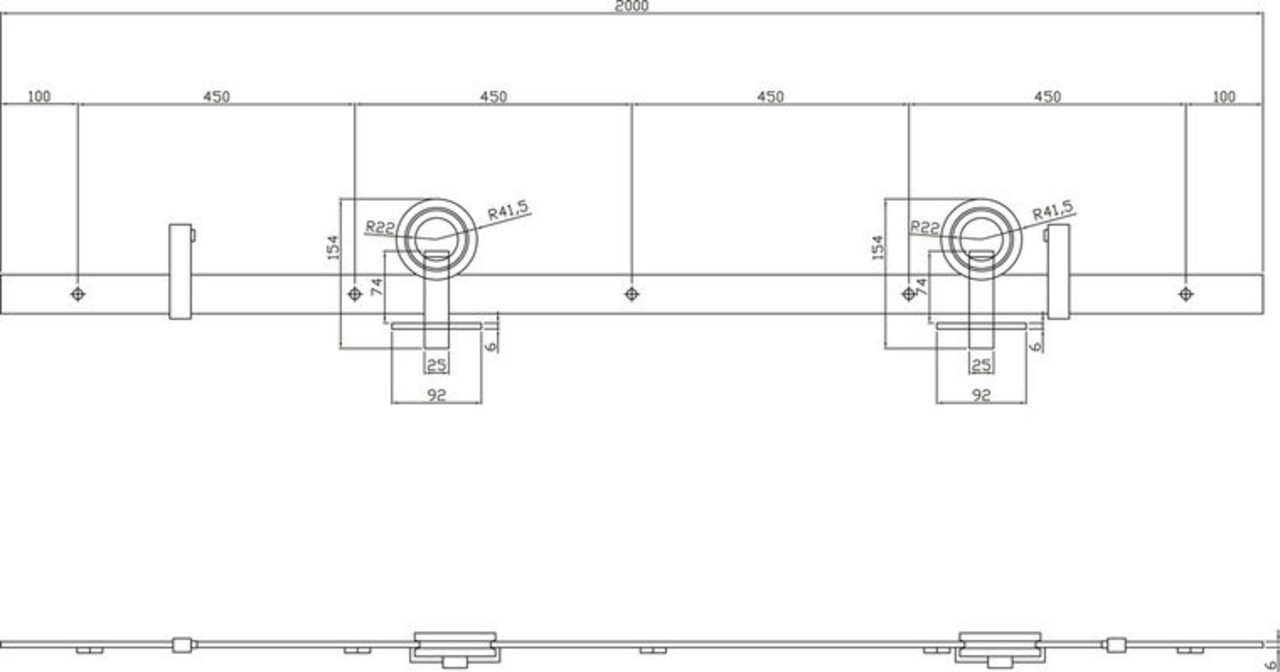 Intersteel Schuifdeursysteem Modern Top mat zwart Intersteel Schuifdeursysteem Modern Top mat zwart