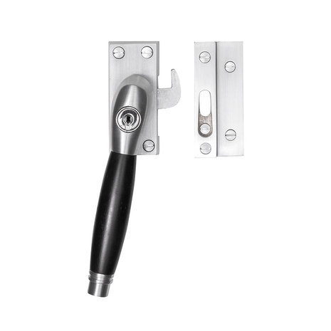 De Oude Deurklink Deco Raamsluiting mat nikkel met slot, links De Oude Deurklink Deco Raamsluiting mat nikkel met slot, links