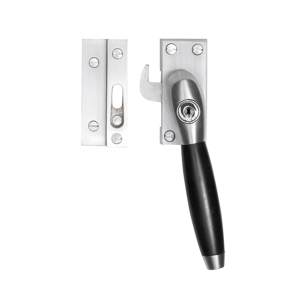 De Oude Deurklink Raamsluiting mat nikkel met slot Klassiek rechts | De Oude Deurklink jaren 30 raambeslag