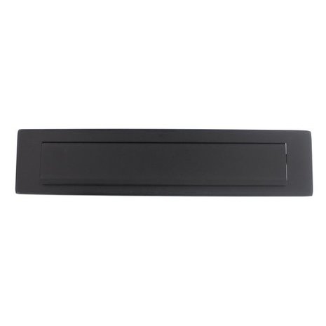 Intersteel Intersteel Brievenbus voordeur met klep en regenrand mat zwart | De Oude Deurklink Intersteel Intersteel Brievenbus voordeur met klep en regenrand mat zwart | De Oude Deurklink