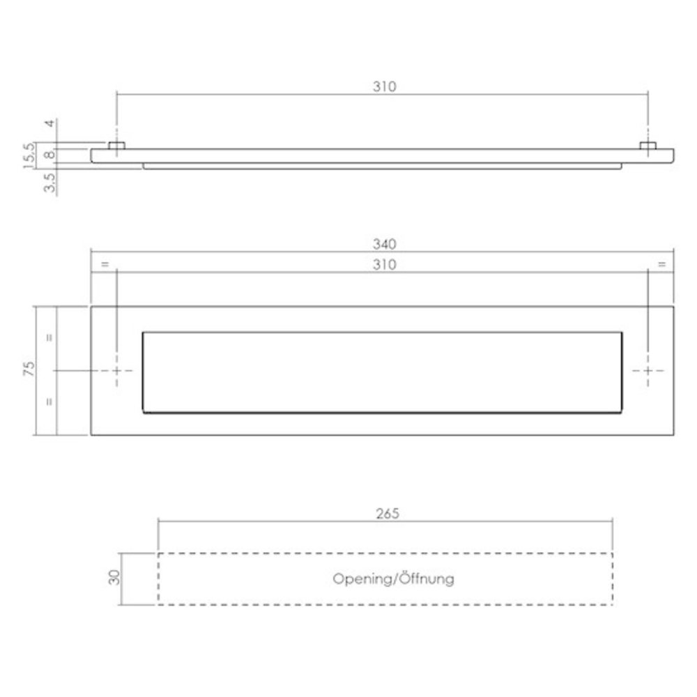 Intersteel Intersteel Brievenbus voordeur met klep en regenrand mat zwart | De Oude Deurklink Intersteel Intersteel Brievenbus voordeur met klep en regenrand mat zwart | De Oude Deurklink