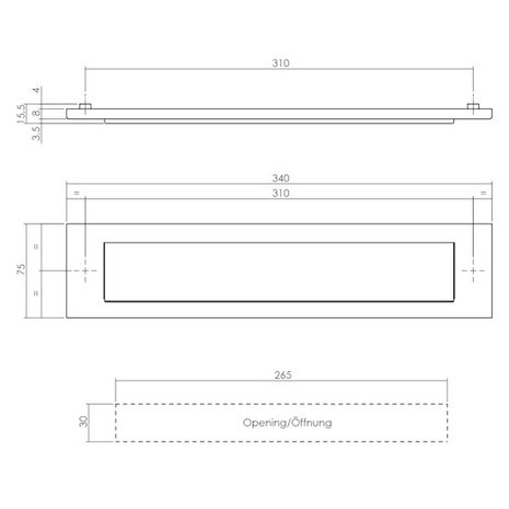 Intersteel Intersteel Brievenbus voordeur met klep en regenrand mat zwart | De Oude Deurklink Intersteel Intersteel Brievenbus voordeur met klep en regenrand mat zwart | De Oude Deurklink