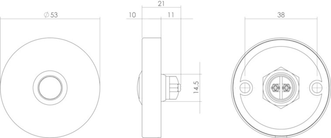 Intersteel Intersteel Deurbel voordeur rond geborsteld RVS - verdekte montage | De Oude Deurklink