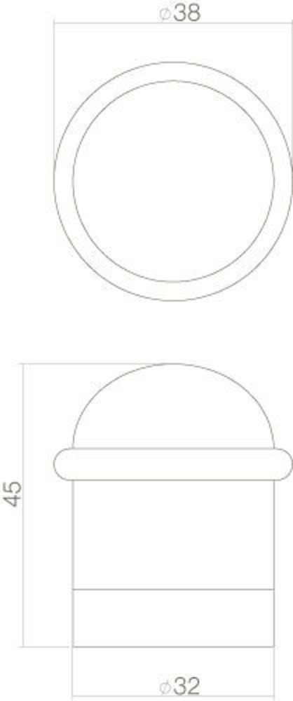 Intersteel Deurstopper met ring messing gelakt Intersteel Deurstopper met ring messing gelakt