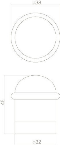 Intersteel Deurstopper met ring messing gelakt Intersteel Deurstopper met ring messing gelakt