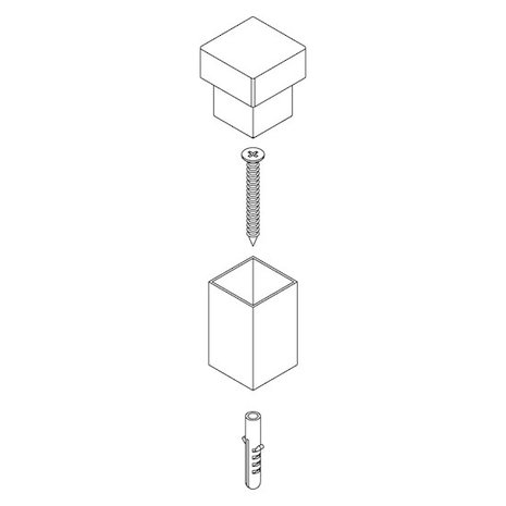 Intersteel Deurstopper vierkant rvs zwart | De Oude Deurklink jaren 30 deurbeslag