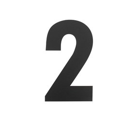 Intersteel Huisnummer 2 xl hoogte 30 cm rvs/mat zwart