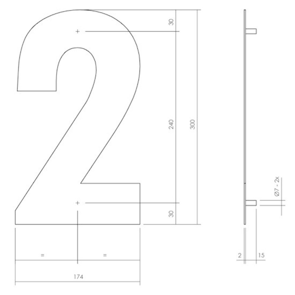 Intersteel Intersteel Huisnummer 2 XL RVS mat zwart (30cm) - weerbestendig buitendeurbeslag | De Oude Deurklink klassiek buitendeurbeslag Intersteel Intersteel Huisnummer 2 XL RVS mat zwart (30cm) - weerbestendig buitendeurbeslag | De Oude Deurklink klassiek buitendeurbeslag