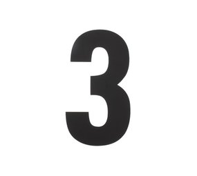 Intersteel Huisnummer 3 xl hoogte 30 cm rvs/mat zwart