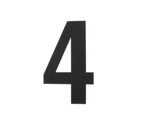 Intersteel Huisnummer 4 xl hoogte 30 cm rvs - mat zwart