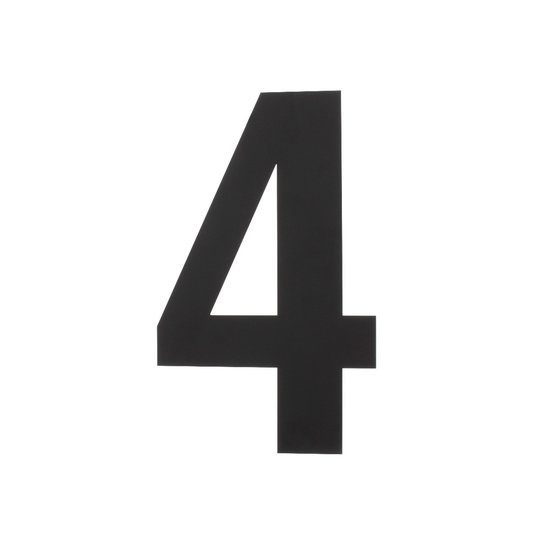 Intersteel Huisnummer 4 xl hoogte 30 cm rvs mat zwart