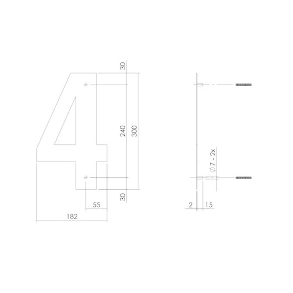 Intersteel Intersteel Huisnummer 4 XL RVS mat zwart (30cm) - weerbestendig buitendeurbeslag | De Oude Deurklink klassiek buitendeurbeslag Intersteel Intersteel Huisnummer 4 XL RVS mat zwart (30cm) - weerbestendig buitendeurbeslag | De Oude Deurklink klassiek buitendeurbeslag