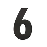 Intersteel Huisnummer 6 xl hoogte 30 cm rvs/mat zwart Intersteel Huisnummer 6 xl hoogte 30 cm rvs/mat zwart