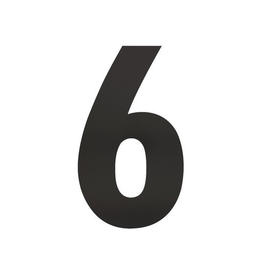 Intersteel Huisnummer 6 xl hoogte 30 cm rvs mat zwart