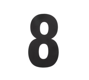 Intersteel Huisnummer 8 xl hoogte 30 cm rvs/mat zwart