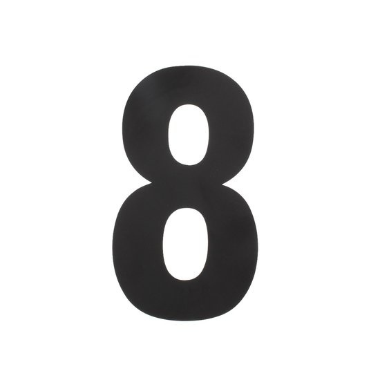 Intersteel Huisnummer 8 xl hoogte 30 cm rvs mat zwart