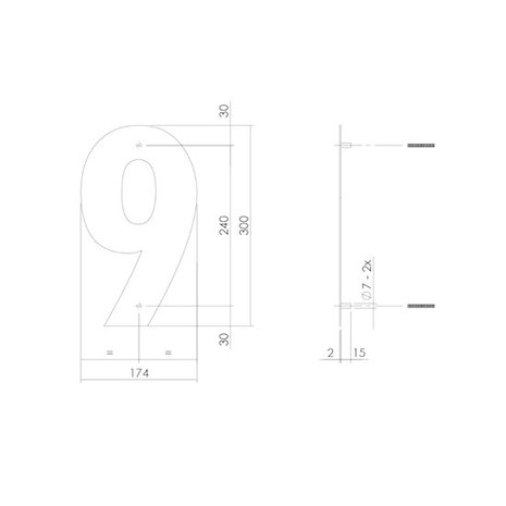 Intersteel Intersteel Huisnummer 9 XL RVS mat zwart (30cm) - weerbestendig buitendeurbeslag | De Oude Deurklink klassiek buitendeurbeslag Intersteel Intersteel Huisnummer 9 XL RVS mat zwart (30cm) - weerbestendig buitendeurbeslag | De Oude Deurklink klassiek buitendeurbeslag