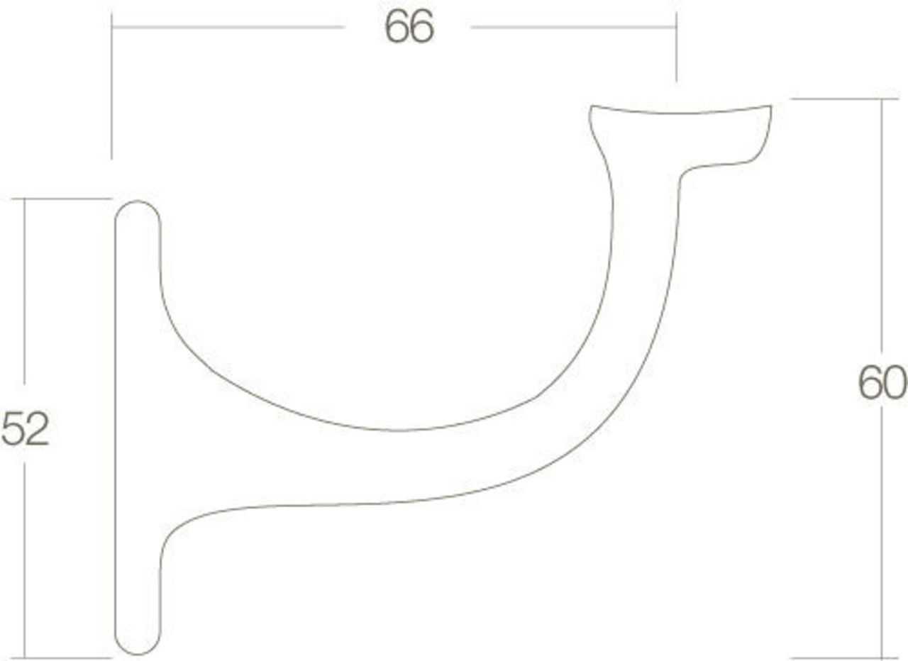 Intersteel Trapleuning houder hol zadel blind messing gelakt Intersteel Trapleuning houder hol zadel blind messing gelakt