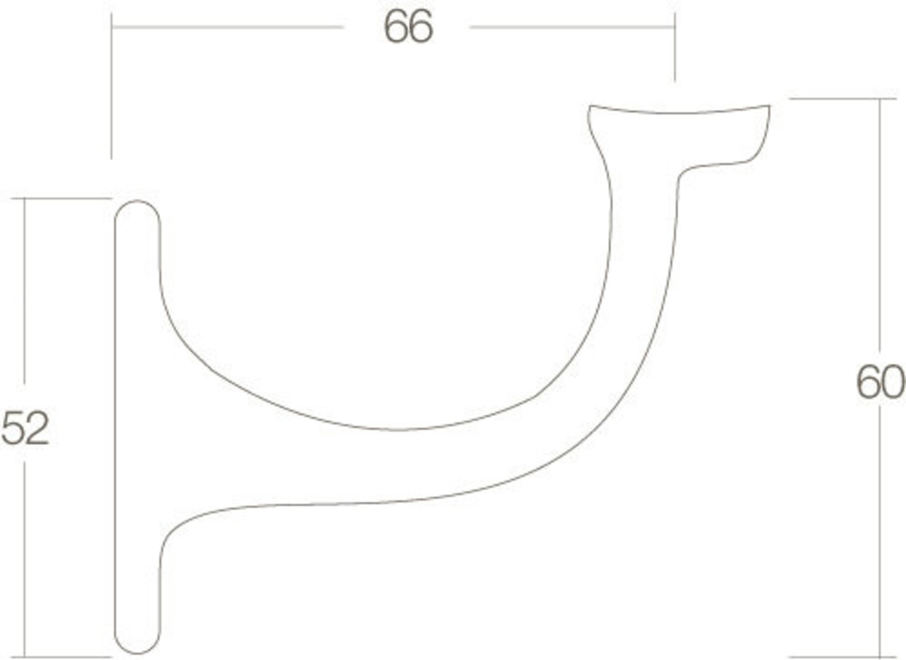 Intersteel Leuninghouder vlak zadel blind messing gelakt Intersteel Leuninghouder vlak zadel blind messing gelakt