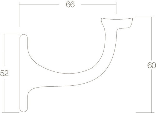 Intersteel Leuninghouder vlak zadel blind messing gelakt Intersteel Leuninghouder vlak zadel blind messing gelakt