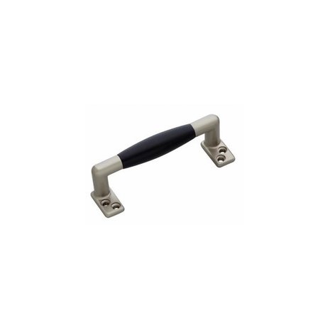 Intersteel Intersteel Meubelgreep mat nikkel 108mm met zwart hout | De Oude Deurklink Intersteel Intersteel Meubelgreep mat nikkel 108mm met zwart hout | De Oude Deurklink