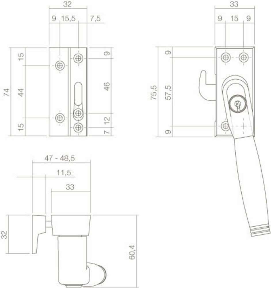 Intersteel Raamsluiting met slot skg1 links Ton 222 nikkel ton Intersteel Raamsluiting met slot skg1 links Ton 222 nikkel ton