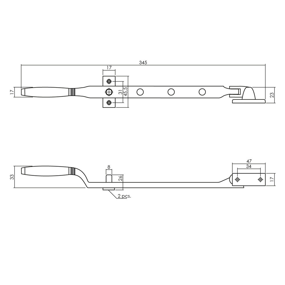 Intersteel Raamuitzetter Ton met stelpennen chroom / ebbenhout Intersteel Raamuitzetter Ton met stelpennen chroom / ebbenhout