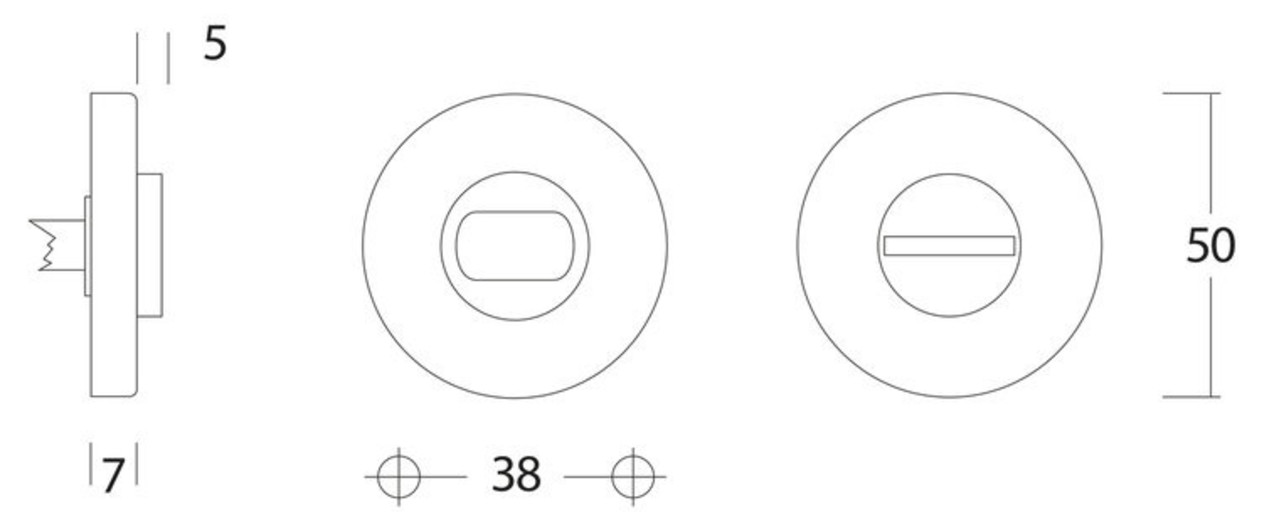 Intersteel Rozet toilet-/badkamersluiting rond messing gelakt Intersteel Rozet toilet-/badkamersluiting rond messing gelakt