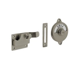 Intersteel WC-Slot hendel met bocht vrij/bezet mat nikkel Intersteel WC-Slot hendel met bocht vrij/bezet mat nikkel