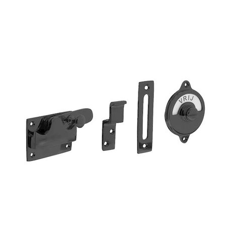 Intersteel Intersteel WC-slot hendel met bocht vrij-bezet mat zwart | De Oude Deurklink jaren 30 deurbeslag Intersteel Intersteel WC-slot hendel met bocht vrij-bezet mat zwart | De Oude Deurklink jaren 30 deurbeslag
