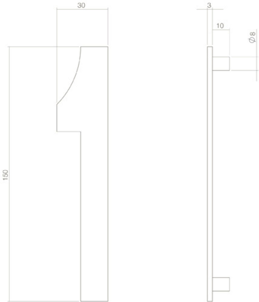 Intersteel Intersteel Huisnummer 1 RVS mat zwart (15cm) - weerbestendig buitendeurbeslag | De Oude Deurklink klassiek buitendeurbeslag