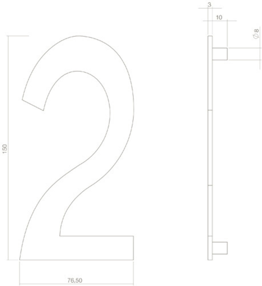 Intersteel Intersteel Huisnummer 2 RVS mat zwart (15cm) - weerbestendig buitendeurbeslag | De Oude Deurklink klassiek buitendeurbeslag Intersteel Intersteel Huisnummer 2 RVS mat zwart (15cm) - weerbestendig buitendeurbeslag | De Oude Deurklink klassiek buitendeurbeslag