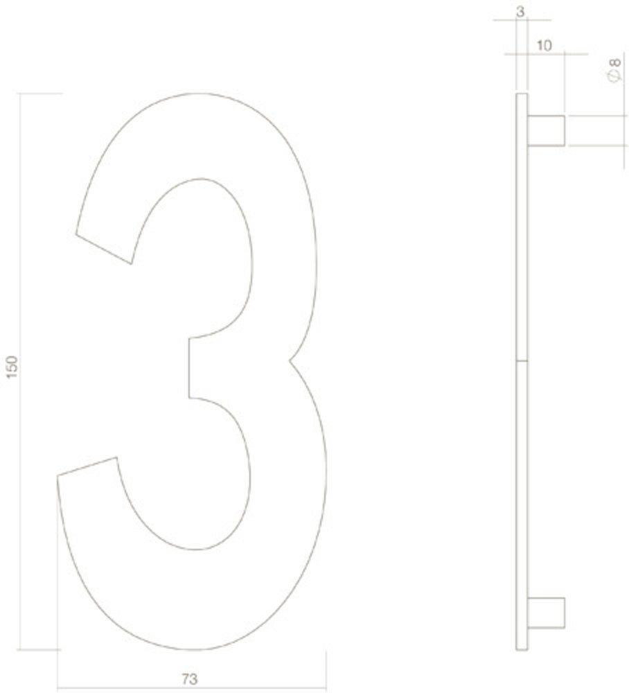 Intersteel Intersteel Huisnummer 3 RVS mat zwart (15cm) - weerbestendig buitendeurbeslag | De Oude Deurklink klassiek buitendeurbeslag Intersteel Intersteel Huisnummer 3 RVS mat zwart (15cm) - weerbestendig buitendeurbeslag | De Oude Deurklink klassiek buitendeurbeslag