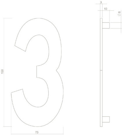 Intersteel Intersteel Huisnummer 3 RVS mat zwart (15cm) - weerbestendig buitendeurbeslag | De Oude Deurklink klassiek buitendeurbeslag Intersteel Intersteel Huisnummer 3 RVS mat zwart (15cm) - weerbestendig buitendeurbeslag | De Oude Deurklink klassiek buitendeurbeslag