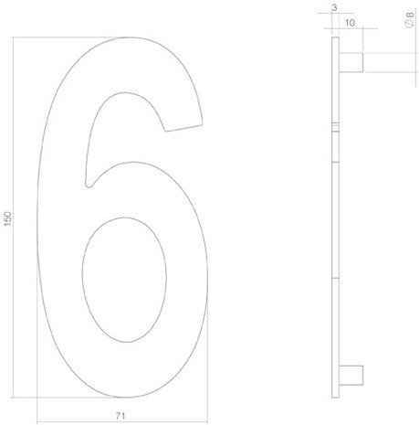 Intersteel Intersteel Huisnummer 6 RVS mat zwart (15cm) - weerbestendig buitendeurbeslag | De Oude Deurklink klassiek buitendeurbeslag Intersteel Intersteel Huisnummer 6 RVS mat zwart (15cm) - weerbestendig buitendeurbeslag | De Oude Deurklink klassiek buitendeurbeslag