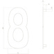 Intersteel Intersteel Huisnummer 8 RVS mat zwart (15cm) - weerbestendig buitendeurbeslag